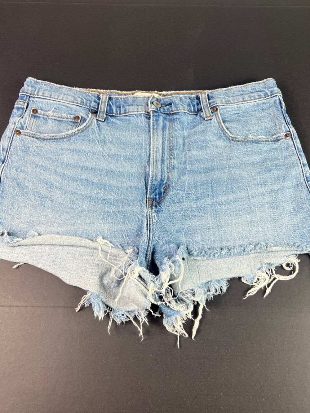 Abercrombie & Fitch Light Blue Distressed Denim Jean Shorts